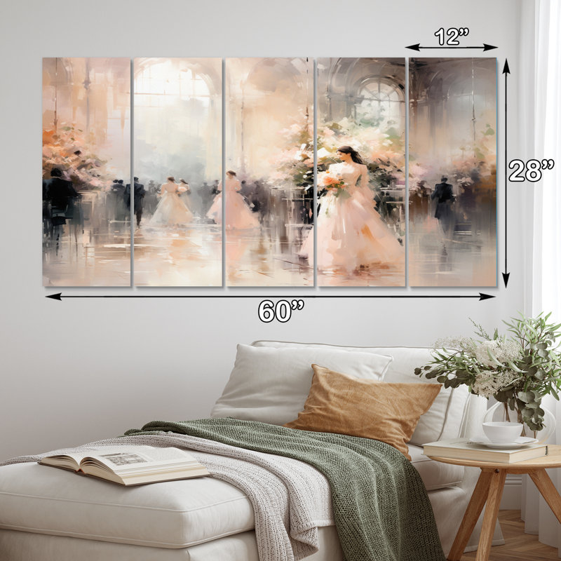 Fashion Impressionist Elegance IV - impression d'art mural mode - 5 panneaux égaux