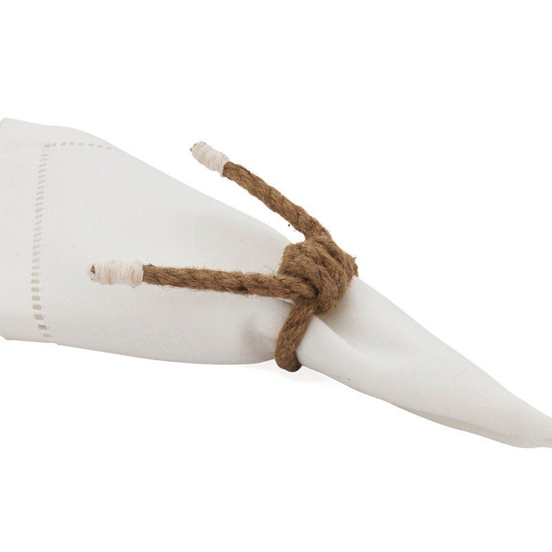 Napkin Ring Collection Cotton Napkin Ring, Brown/White