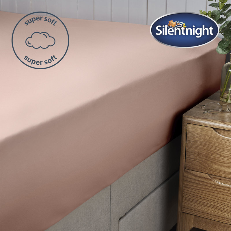 Silentnight Supersoft Fitted Sheet, Pink, Double (4'6)