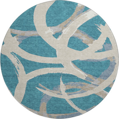 Premium Machine Washable Mayfield AMF1022 Circles Rug
