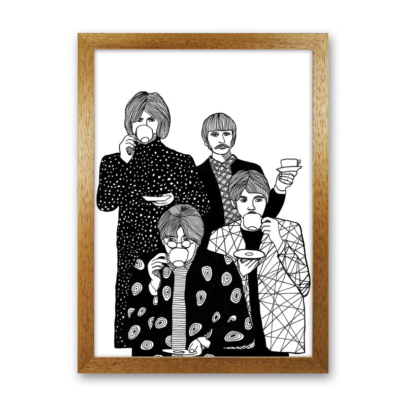 X Beatles by Carissa Tanton - Print, 88cm H x 64cm W x 3cm D, Oak Framed