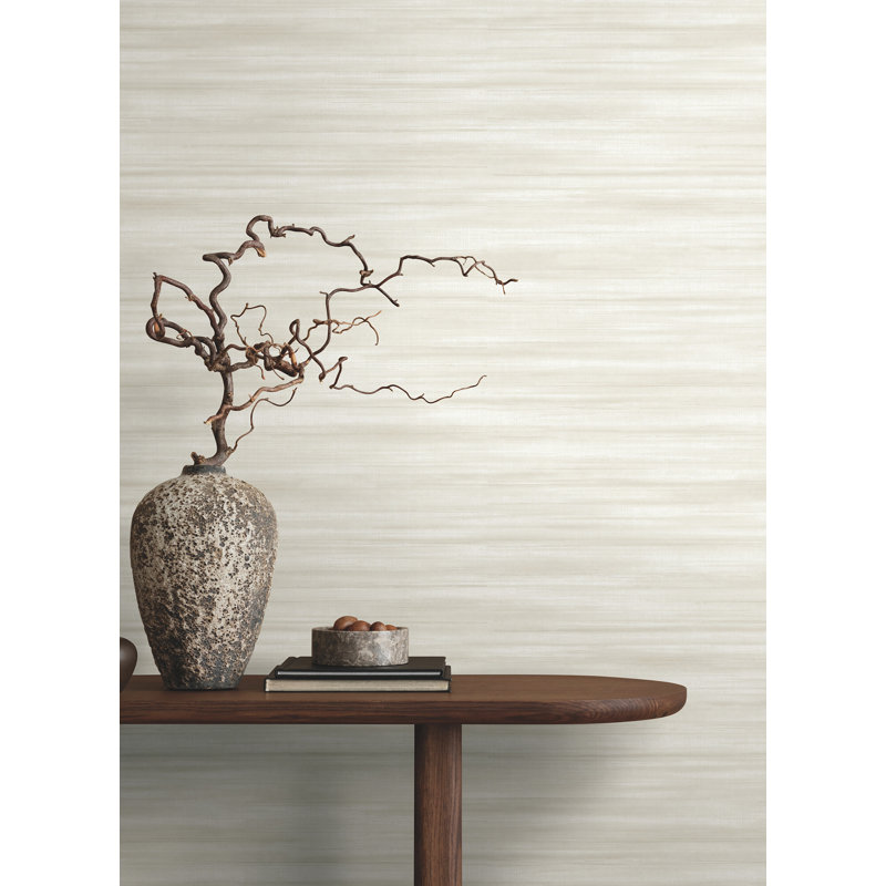 Brushed Linen Abstract Wallpaper Double Roll, White