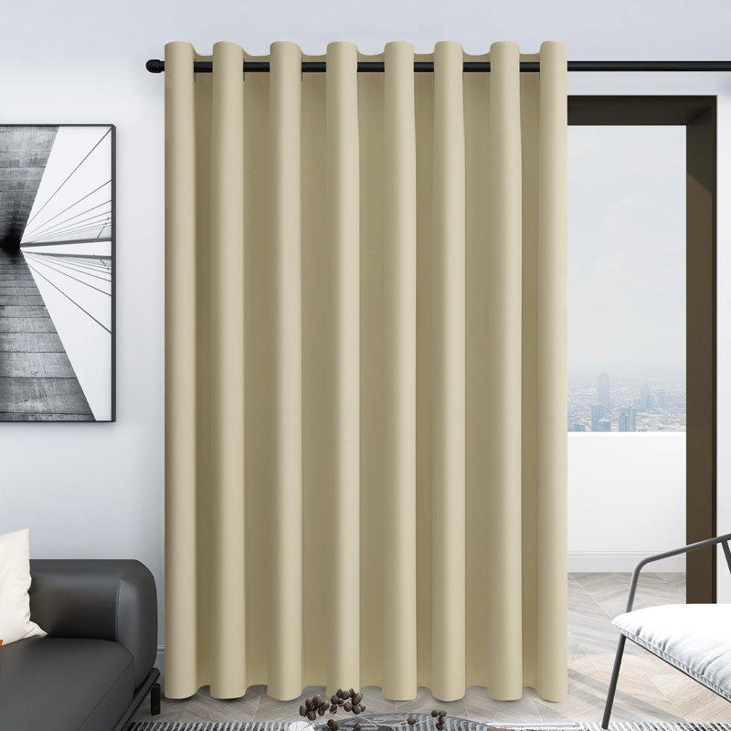Penkridge Room Darkening Curtain Single Panel, 100" W x 108" L, Beige