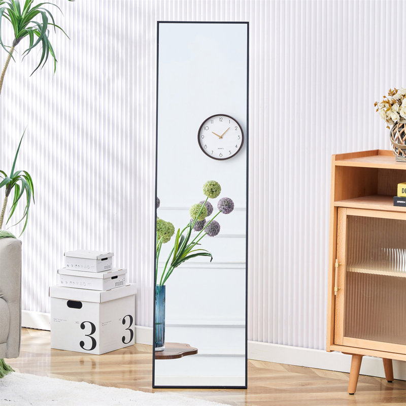Miroir Quinnisha, Aluminum, H 63 po x l 20 po, Noir