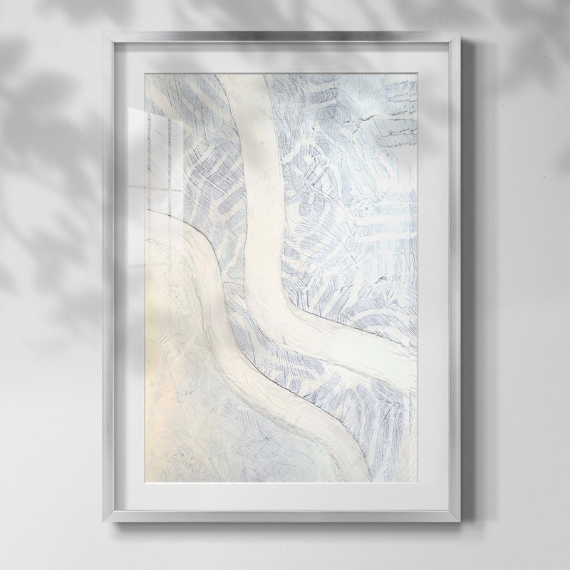 Northerly Wind I Framed Print, Silver Framed Paper, White