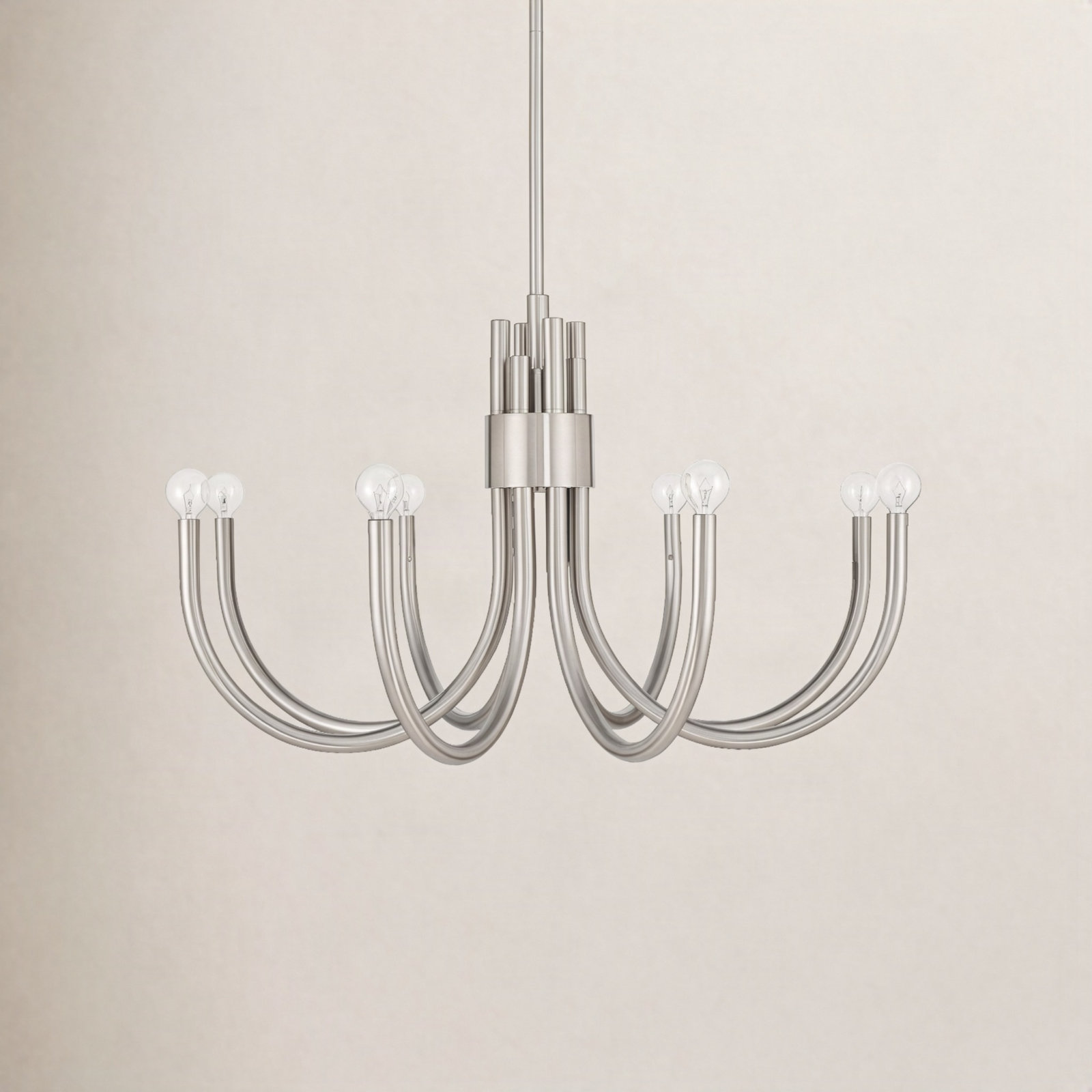 Sorrento 8-Light Chandelier, Satin Nickel