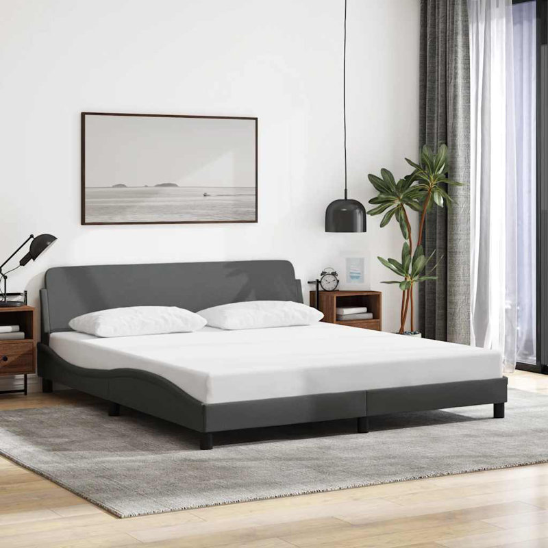 Structure de lit vidaXL gris foncé 152x203 cm, Grand, Gris foncé