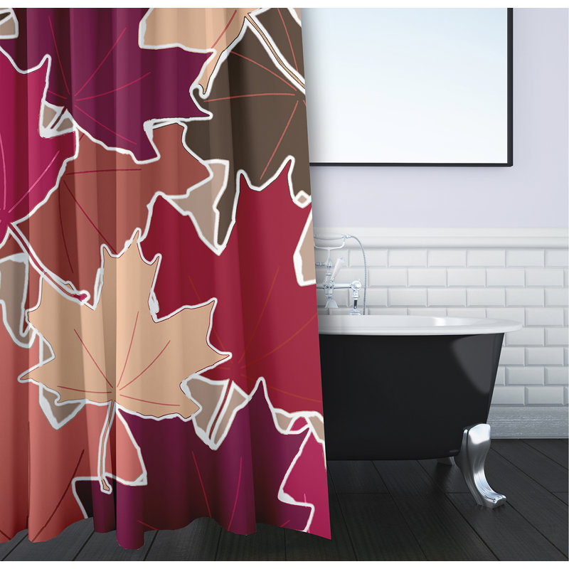 Rideau de douche Niangua Floral par E by Design, Fuchsia