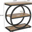 Table d'appoint à 3 niveaux avec structure circulaire en métal, canapé industriel et table de chevet avec tablettes de rangement, table d'appoint peu encombrante pour le salon, la chambre à coucher ou l'extérieur