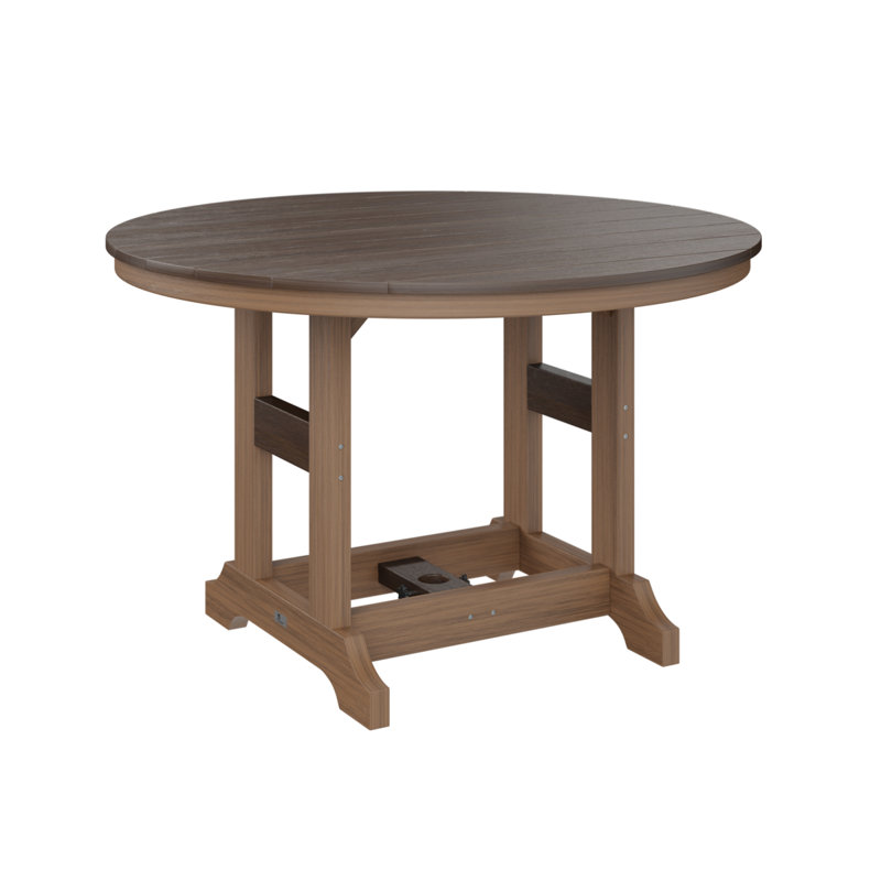Garden Classic Outdoor Round Bar Table, Antique Mahogany, Brazilian Walnut