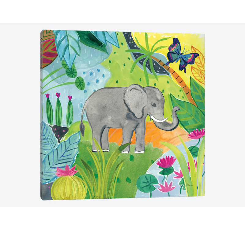 «The Big Jungle I», reproduction sur toile, H 12 po x l 12 po x P 0,75 po, Toile tendue, Pas de tapis