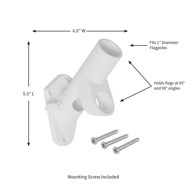 Support pour mât de drapeau Kahaleel, Ivoire, H 2,5 po x l 6,5 po x P 5,5 po