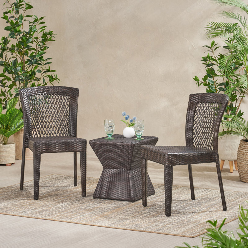 Paulino 3 Piece Rattan Conversation Set