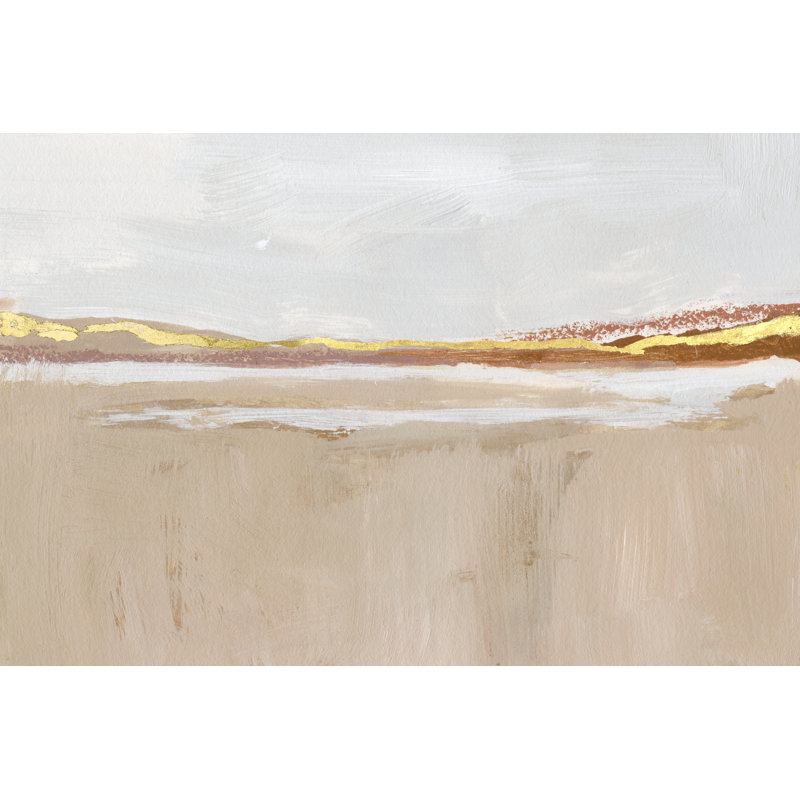 Gilded Expanse I by Victoria Barnes - Wrapped Canvas Painting, 30cm H x 46cm W