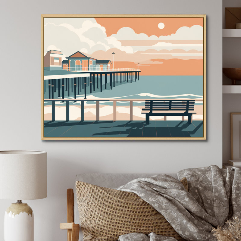 Beachside Rest I - Imprimé, 30" H x 40" W, Cadre flottant brun