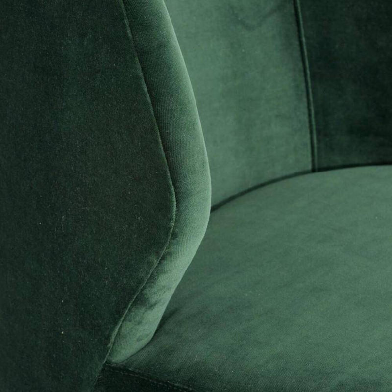 Poppy Chair Forest Velvet Champagne Swivel, Forest Cotton Blend