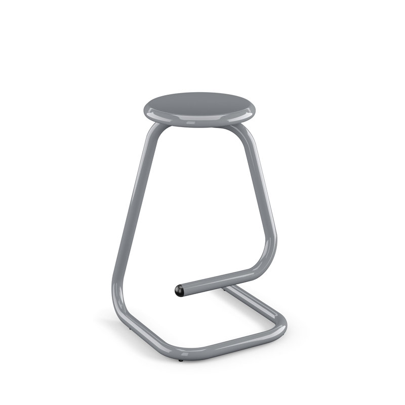 Tabouret en métal Paperclip70, Gris métallique