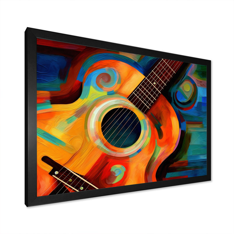«Music in Color I» - Impression, H 34 po x l 44 po x P 1,5 po, Cadre simple noir