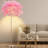 Natural Ostrich Feather Floor Lamp With 3 Color Temperatures, Sturdy Metal Base, And Adjustable Feathers For Living Room, Bedroom, And Home Decor-1534919733-1534919734