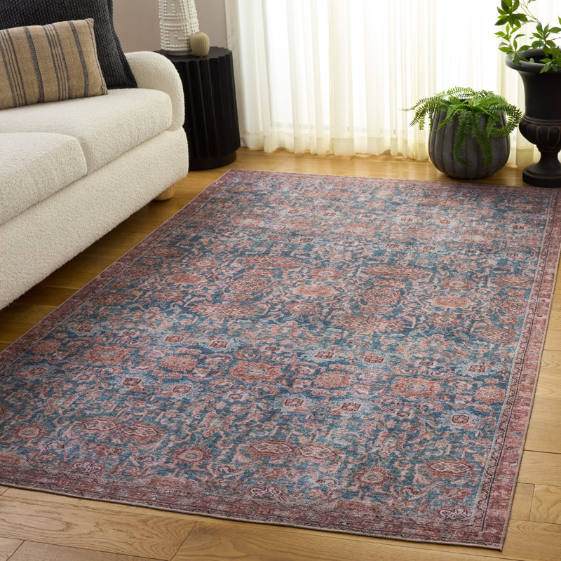 Vintage Heriz 600 Performance Machine Washable Oriental; Vintage Look Indoor Rug, Rectangle 7'6" x 9'6"