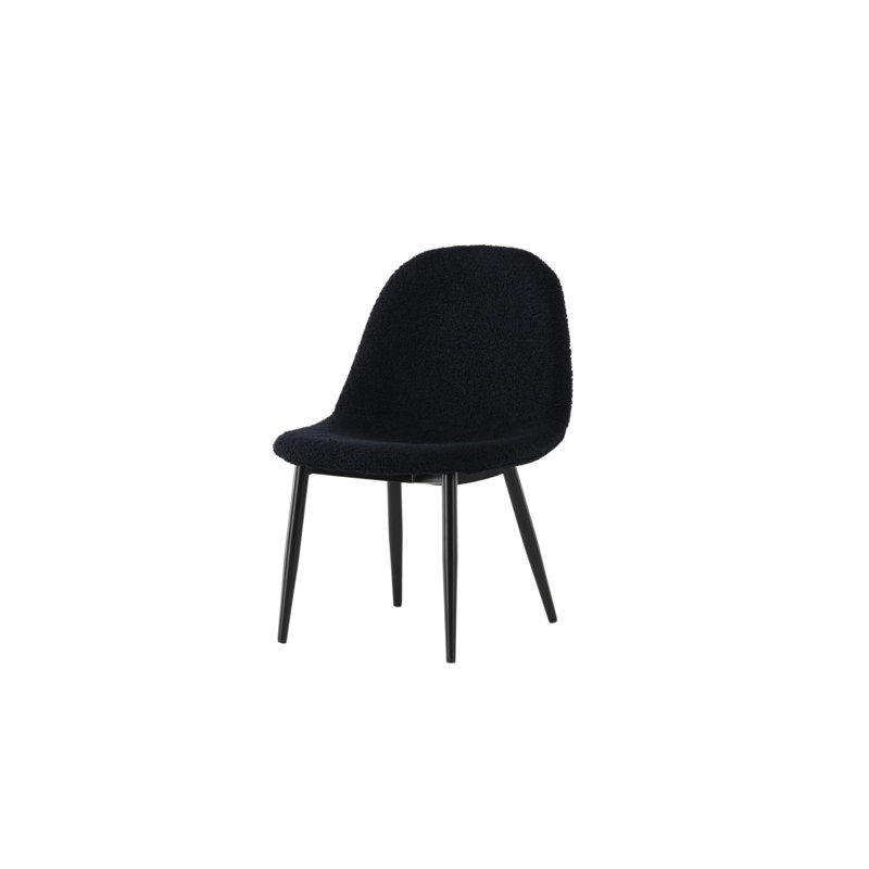 Privett Teddy Upholstered Side Chair, Black