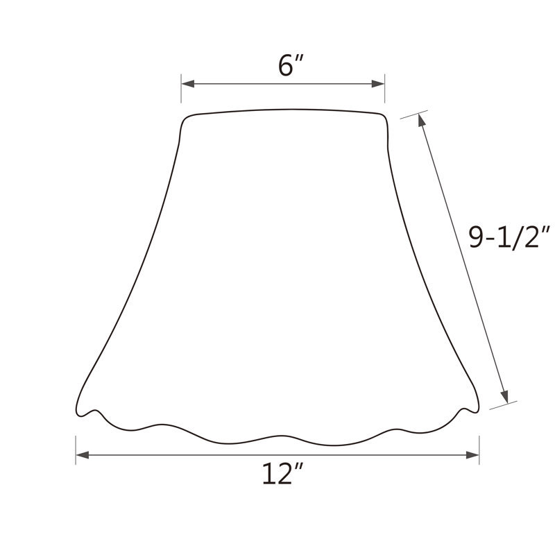 Cotton Bell Lamp Shade, 9.5" H  x 12" W  x 12" D