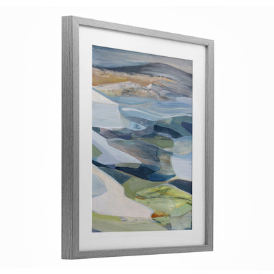 Shifting Horizons Distortion Framed Print Under Glass, design by Farren Lee