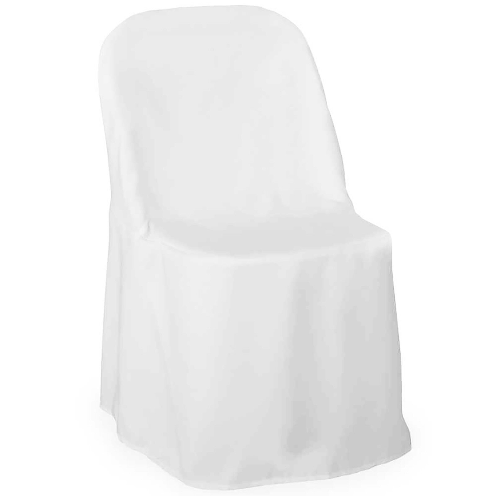 Set of 6 Stretch Spandex Folding Chair Covers for Dining Chair - for  Wedding, Banquet and Party - White