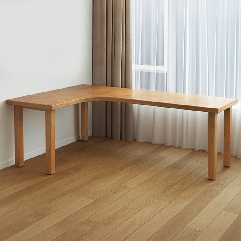 Bureau moderne en bois massif en forme de L, H 29,53 po x l 62,99 po x P 39,37 po