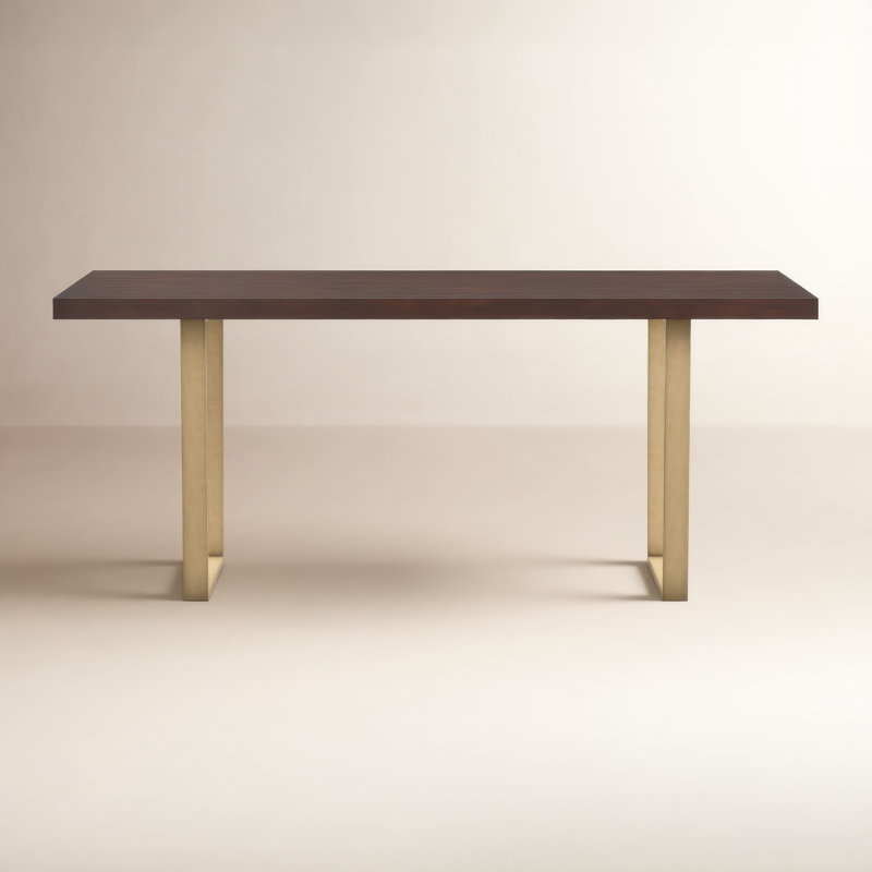 Blake Metal Base Dining Table, Gold, Expresso