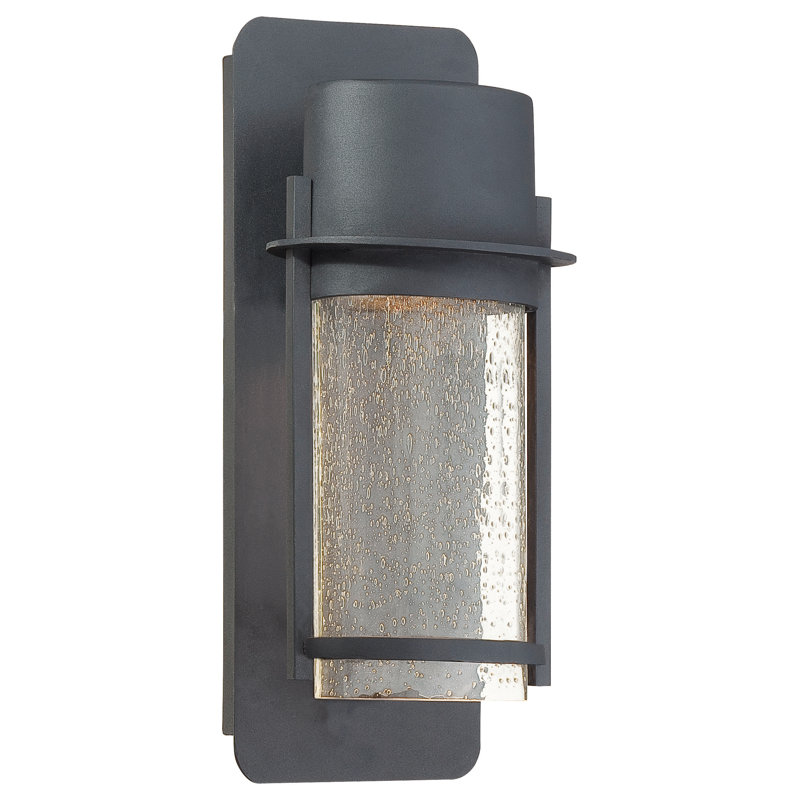 Marcourt Wall Light, Black, Clear Seeded Glass