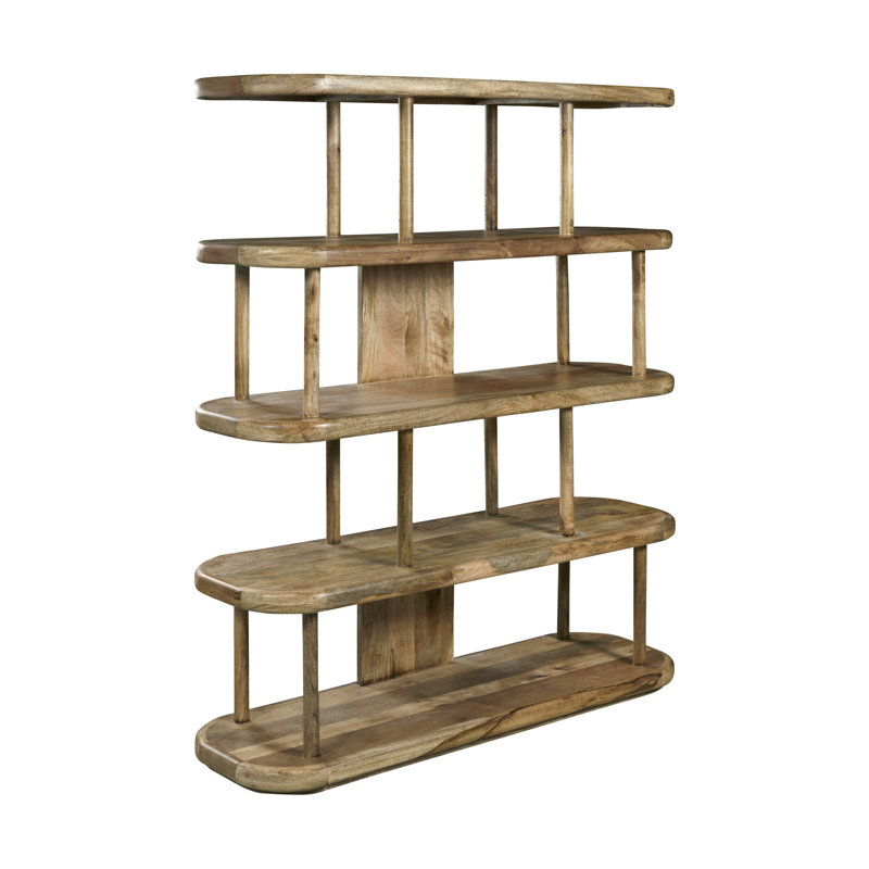 Brown Wood 4-Shelf Open Display Bookcase