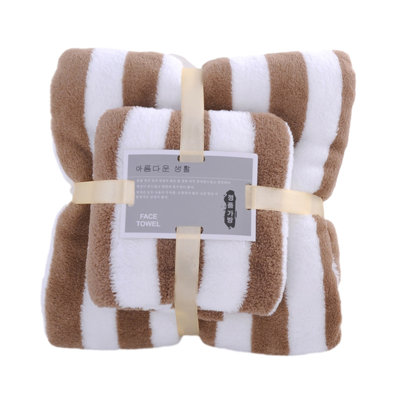 Soft Velvet 2 Piece Bath And Face Towel Set, Highly Absorbent Comfortable Towels For Home And Gym, 47.2x29.5in Pink