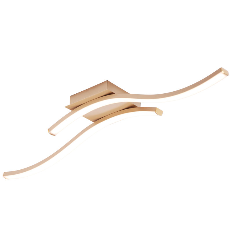 LED Semi Flush Mount, Brushed Gold