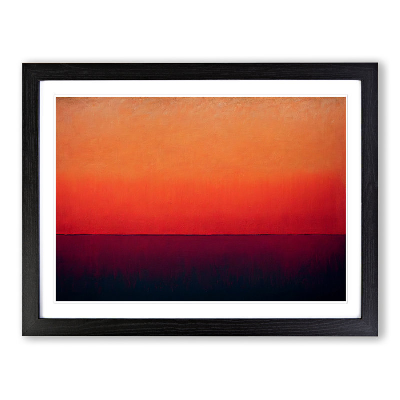 Single Picture Frame Painting, 46cm H x 64cm W, Black Framed