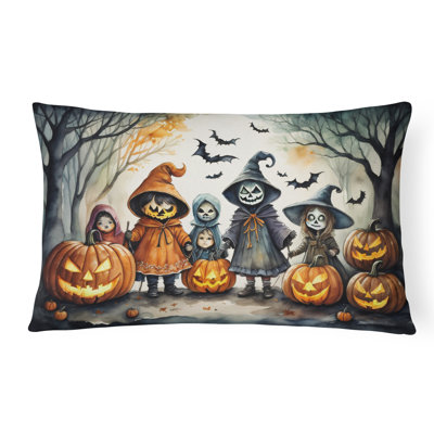 Trick or Treaters Spooky Halloween Fabric Decorative Pillow