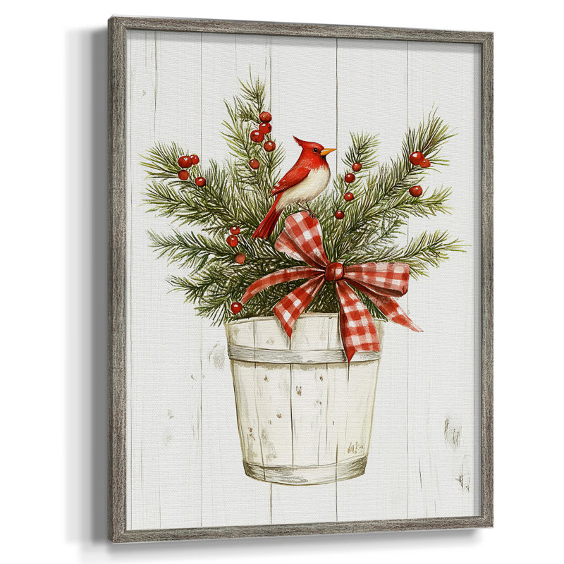 «Christmas Holiday Art», reproduction encadrée en bois massif, H 11 po x l 9 po
