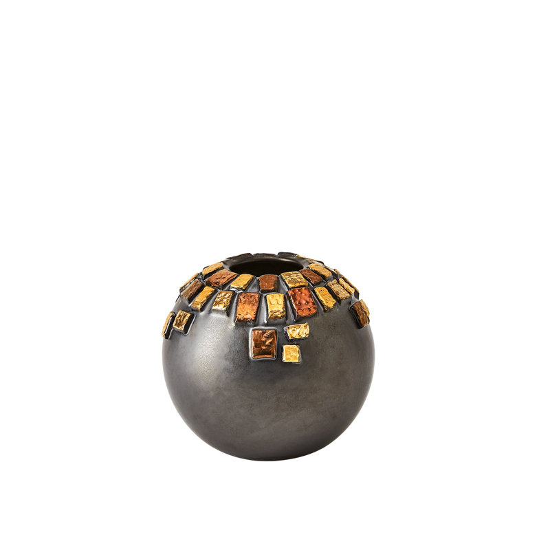 Vase Array - noir réactif-Sm, H 14 po x l 15 po x P 15 po