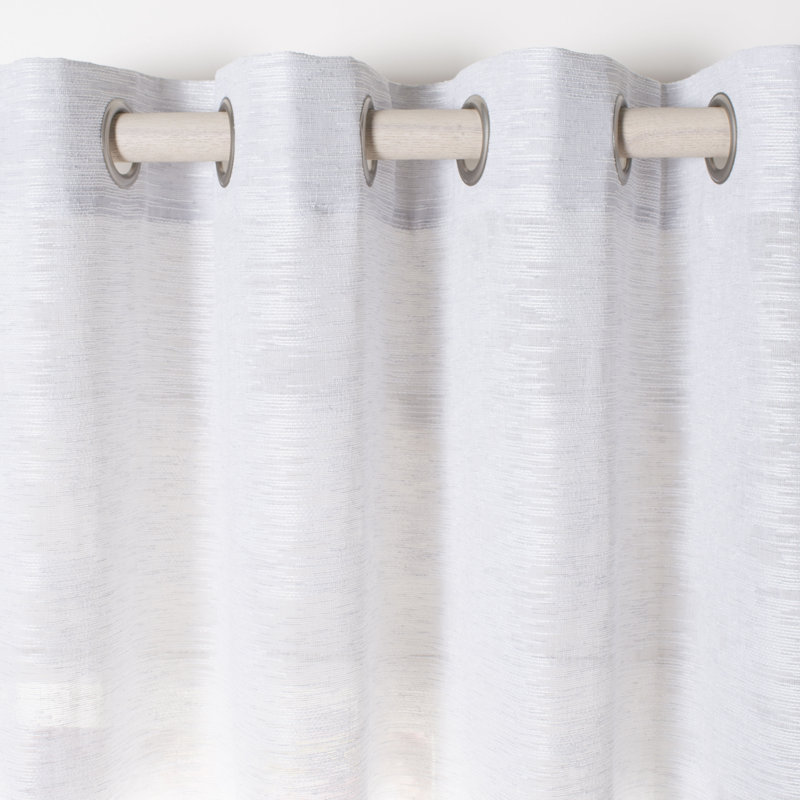 Panneau de rideau simple semi-diaphane avec œillets Aldonja, l 52 po x L 84 po