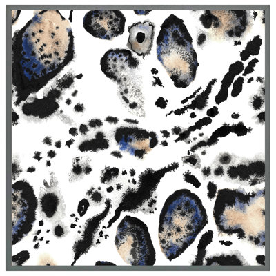 Idylberry Leopard with Blue 1 Piece Single Picture Frame Wall Art