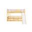Lit simple superposé au-dessus du plancher avec garde-corps et caractéristiques - Fabrication en bois de pin massif-795356487