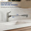 Robinet de salle de bain escamotable, robinet d'évier de salle de bain à poignée simple avec drain-120156949