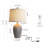 21"Modern Farmhouse Ceramic Table Lamps With Linen Shades,  LED Bulbs Included (Set Of 2)