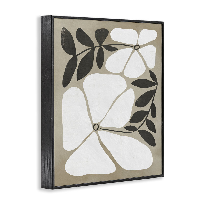 Giclée encadrée de fleurs boho oblongues, design par Victoria Barnes, H 14 po x l 11 po, Giclée encadrée noir minuit