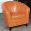 Barrell Faux Leather Barrel Chair-15330740