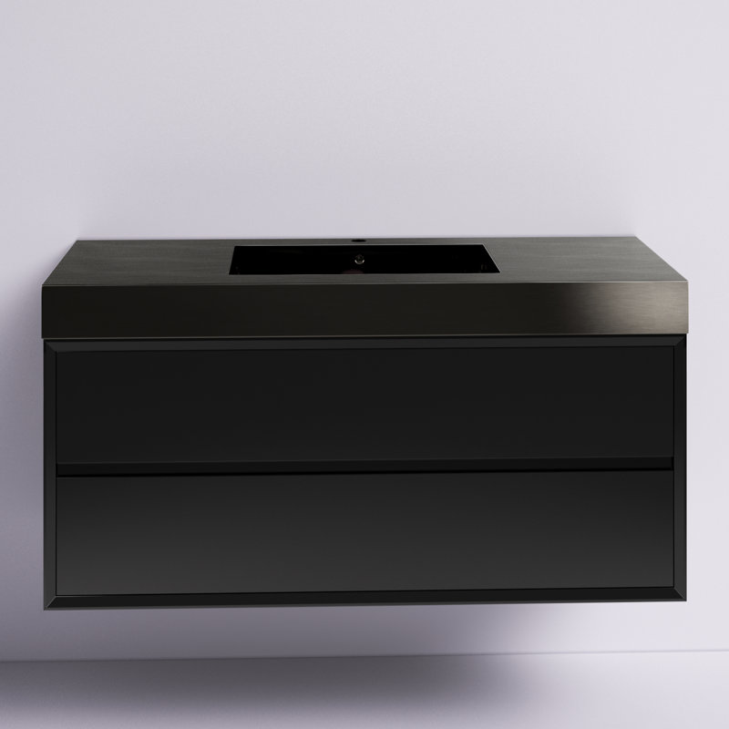 Golitz 48'' Single Bathroom Vanity with Stainless Steel Top, Oak