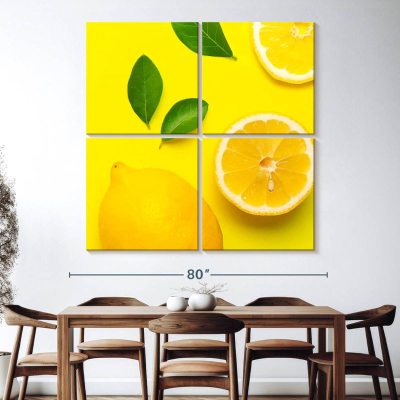 Yarlin Lemons On Yellow, 74" H x 74" W