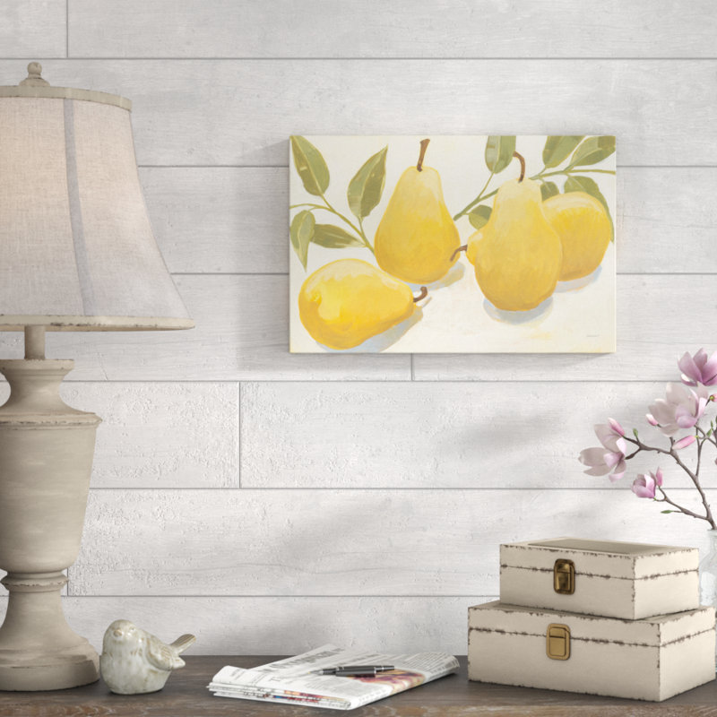 «Pears I» par Kathrine Lovell - reproduction d'art sur toile, H 12 po x l 18 po