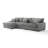 3 - Piece Upholstered Light Gray Faux Rabbit Fur Flannel Modular Sectional Sofa with Armrests & Throw Pillows-1424484372