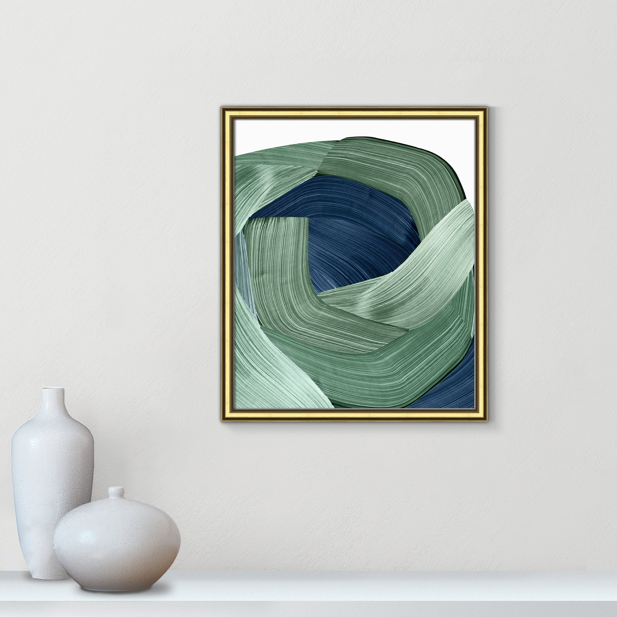 Harmonious Green II by John Constable, Gold, 20.25" H x 17.25" W x 0.88" D